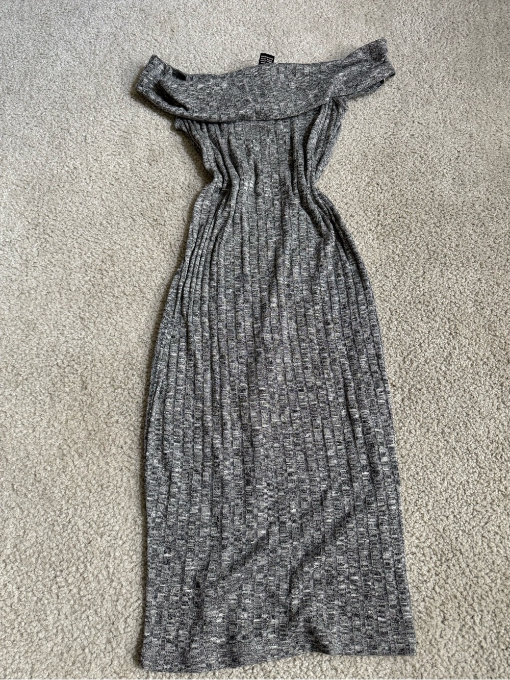 OBOE One-Shoulder Ribbed Maxi Dress - Heather Gray